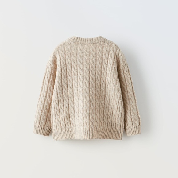 NWT Zara 2-3Y cable knit sweater light beige - Picture 2 of 3